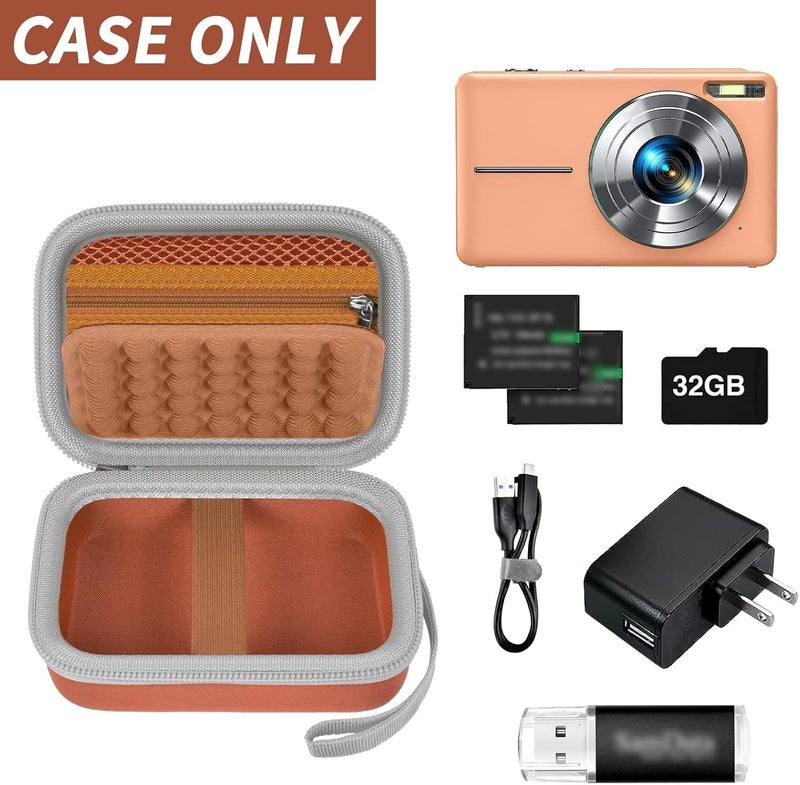 Grapsa Digital Camera Case for CAMKORY/for Kodak Pixpro/for VAHOIALD/for Sony DSCW800 830/ for Canon PowerShot 180 190. Kids Vlogging Cameras Storage Holder for Accessories (Box Only)-Brown - Image 2